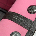 GARDEN PARTY 30CM IN RED TOILETS COTTON CANVAS AND DARK BROWN CALFSKIN PINK ON SIDE OTHER