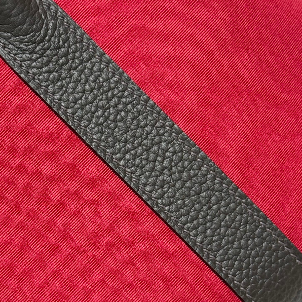 GARDEN PARTY 30CM IN RED TOILETS COTTON CANVAS AND DARK BROWN CALFSKIN PINK ON SIDE OTHER