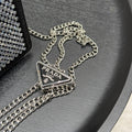STUDDED CRYSTAL WALLET ON CHAIN 13 IN BLACK CALFSKIN