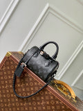 SPEEDY BAG 18 IN BLACK MONOGRAM COATED CANVAS BLACK HARDWARE