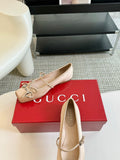 GG BALLET FLAT CREAM SILK