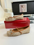 GG BALLET FLAT TORTILLA FABRIC