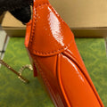 JACKIE NOTTE MINI BAG 19 IN ORANGE CRACKED LACQUER CALFSKIN GOLD HARDWARE
