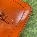 JACKIE SMALL SHOULDER BAG 27 IN ORANGE CRACKED LACQUER CALFSKIN GOLD HARDWARE