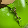 JACKIE SMALL SHOULDER BAG 27 IN LIME GREEN CRACKED LACQUER CALFSKIN GOLD HARDWARE