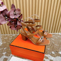 IVRESSE 65 SANDAL CARAMEL CALFSKIN