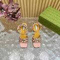 HORSEBIT HIGH-HEEL SANDAL WITH LEOPARD PRINT IN LIGHT PINK VELVET AND CALFSKIN LINING