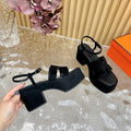 JAM 30 SANDAL IN BLACK VELVET