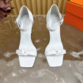 JULY SANDAL 105 MM IN WHITE CALFSKIN