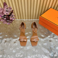 JULY SANDAL 105 MM IN BRONZE BROWN CALFSKIN