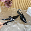 JUDY DOUBLE STRAP MARY JANE SLINGBACK 35MM IN BLACK PATENT CALFSKIN