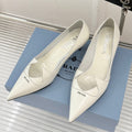 KITTEN HEEL PUMPS IN WHITE CALFSKIN