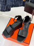 ILLUSION 35 SANDAL IN BLACK CALFSKIN