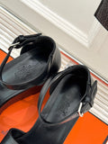 ILLUSION 35 SANDAL IN BLACK CALFSKIN