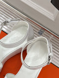 ILLUSION 35 SANDAL IN WHITE CALFSKIN