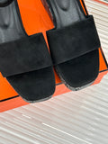 ILLUSION 35 SANDAL IN BLACK SUEDE WITH RHINESTONE DETAILS