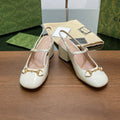 GG HORSEBIT PUMP WHITE LAMBSKIN