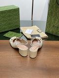 GG HORSEBIT PUMP WHITE GLOSSY LAMBSKIN