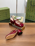 GG HORSEBIT PUMP SCARLET LAMBSKIN