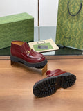 HORSEBIT ANKLE BOOTS 4.5CM IN BURGUNDY RED CALFSKIN