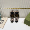 GG BALLET SUPER SLIM LEOPARD PATTERN LAMBSKIN
