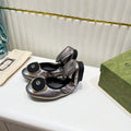 GG BALLET SUPER SLIM SILVER LAMBSKIN
