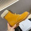 KURT LACE-UP MID BOOT IN PERU BROWN SUEDE AND SHEARLING