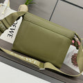 FLAMENCO SATCHEL 34 IN ARMY GREEN SHINY SUPPLE CALFSKIN