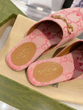 GG & ADIDAS MULE HORSEBIT BUCKLE LIGHT PINK CANVAS