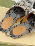 GG & ADIDAS MULE HORSEBIT BUCKLE LIGHT GRAY CANVAS