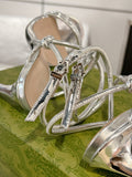 GG 105 STRAPPY SANDAL SILVER CALFSKIN