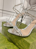 GG 105 STRAPPY SANDAL SILVER CALFSKIN