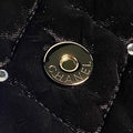 FLAP BAG 23 ATTACHED DIAMOND IN BLACK VELVET GOLD HARDWARE