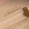 SMALL FLAP BAG 21 IN AKAROA BEIGE CALFSKIN GOLD DOUBLE C THICK CHAIN