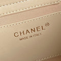 HOBO BAG 24 IN BEIGE CALFSKIN GOLD DOUBLE C THICK CHAIN