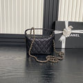 HOBO BAG 21 IN BLACK GRAINED CALFSKIN GOLD HARDWARE