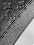 DUO CROSSBAG BAG 42 IN BLACK EMBOSSED CALFSKIN