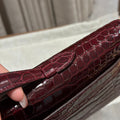 KELLY CUT 31 IN SANGRIA PURPLE ALLIGATOR LEATHER WITH GOLD HARDWARE