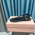 FLIP-FLOPS SANDAL BLACK SHEEPSKIN WITH BLACK STRAP