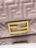 Fend Baguette 24 Bag With FF Motif Pink Leather Ghw