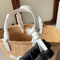 TEEN SUPPLE CELINE 22 WHITE IN RAFFIA AND CALFSKIN