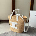 TEEN SUPPLE CELINE 22 WHITE IN RAFFIA AND CALFSKIN