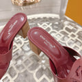 ISOLA HIGH 55 MM MULE IN JAM RED CALFSKIN