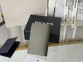 EMBOSSED LOGO WALLET 11 IN FINCH GREEN CALFSKIN