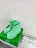 FIREMAN BOOTS IN GREEN MINT RUBBER WITH ICONIC INTRECCIO MOTIF