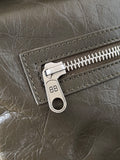 SUPERBUSY LARGE SLING BAG 42 IN KHAKI GREEN LAMBSKIN