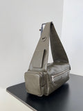 SUPERBUSY SLING BAG 35 IN KHAKI GREEN LAMBSKIN