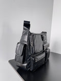 SUPERBUSY MESSENGER BAG 33 IN BLACK ARENA LAMBSKIN