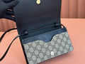EMBLEM WALLET GG MONOGRAM 20 IN DARK BROWN AND BLACK CALFSKIN