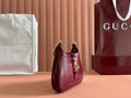 JACKIE NOTTE MINI BAG 19 IN RED WINE CRACKED LACQUER CALFSKIN GOLD HARDWARE